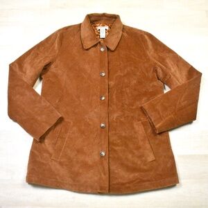 SOLD 90s ORVIS Womens Brown Corduroy Overcoat Spring Jacket Academia Size Med